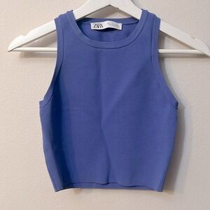 Zara Purple/Blue tank top size S slevess y2k strechy